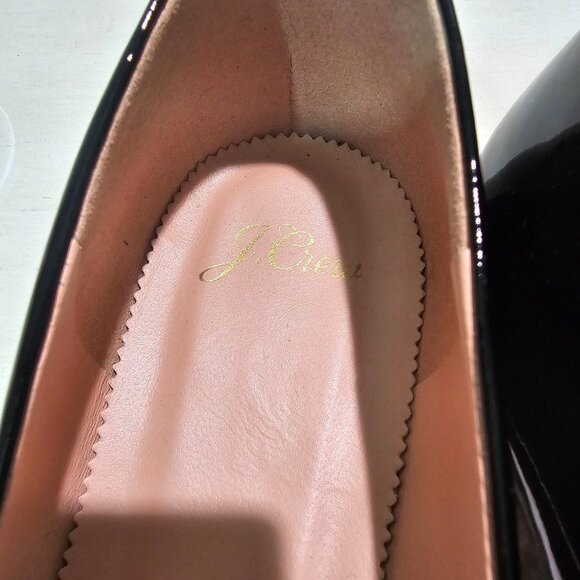 J.Crew Women Sz 11 Black Patent Leather Pointy Toe Flats Classy Chic Dressy Shoe - Picture 9 of 12